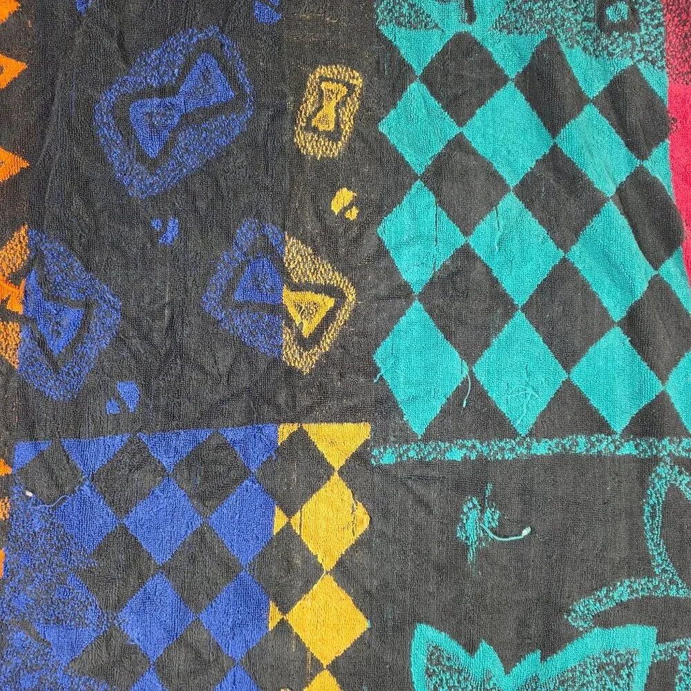 Royal Terry International Cotton Multi Color Bath Towel Abstract Patchwork